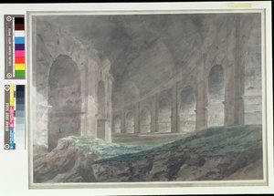 罗马斗兽场的下部门诊的内部，罗马，1778年 作者 约翰·罗伯特·科森斯